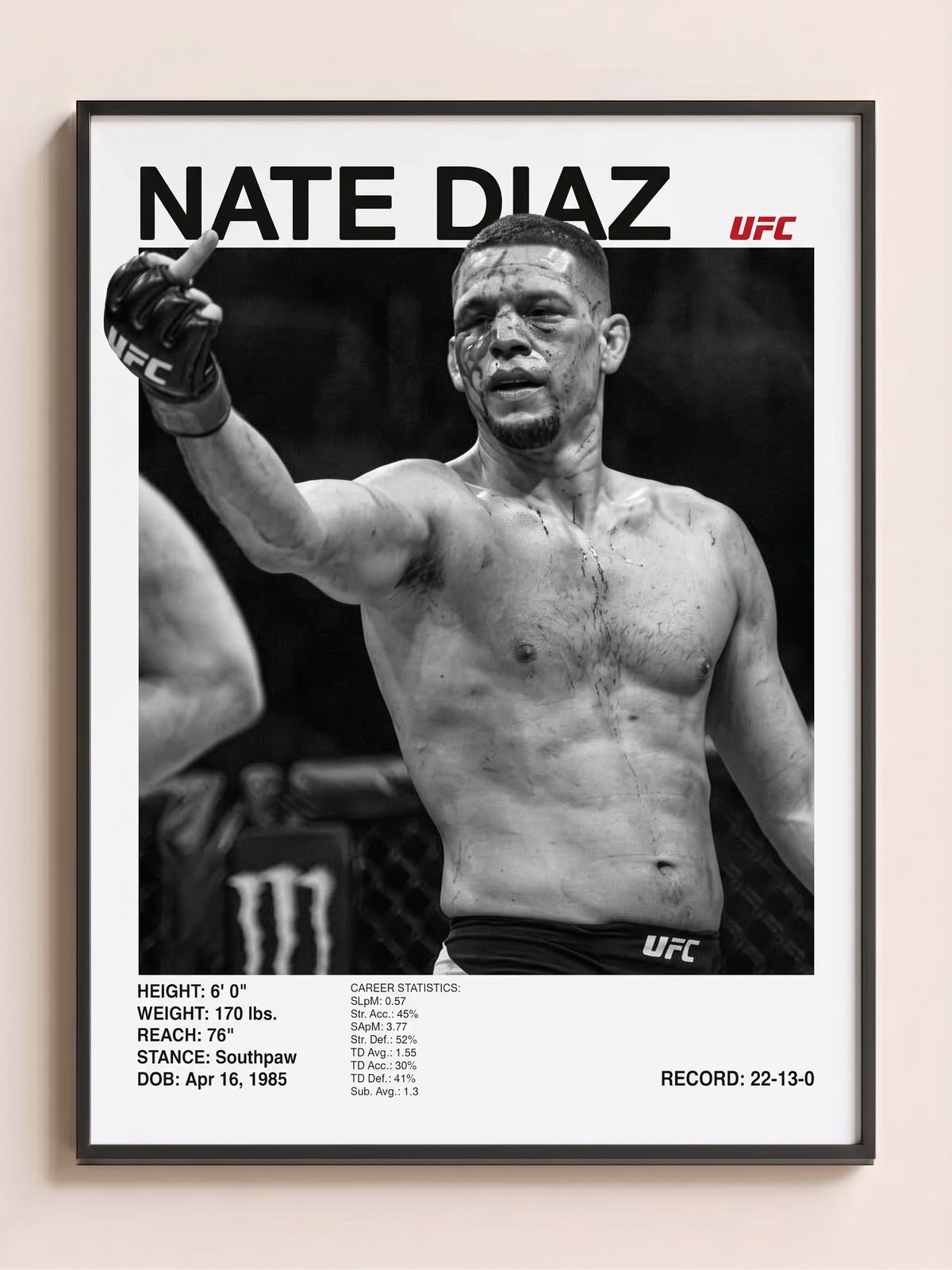 Nate Diaz Tablo (30x40)